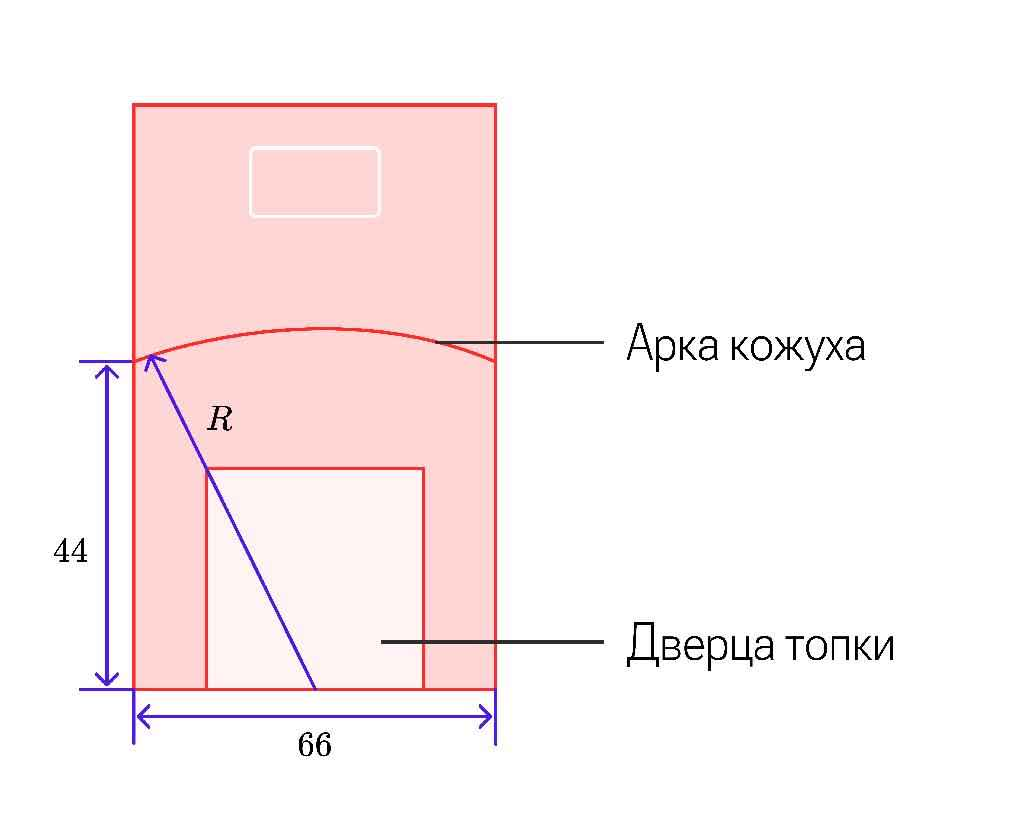 Чертеж передней панели печи