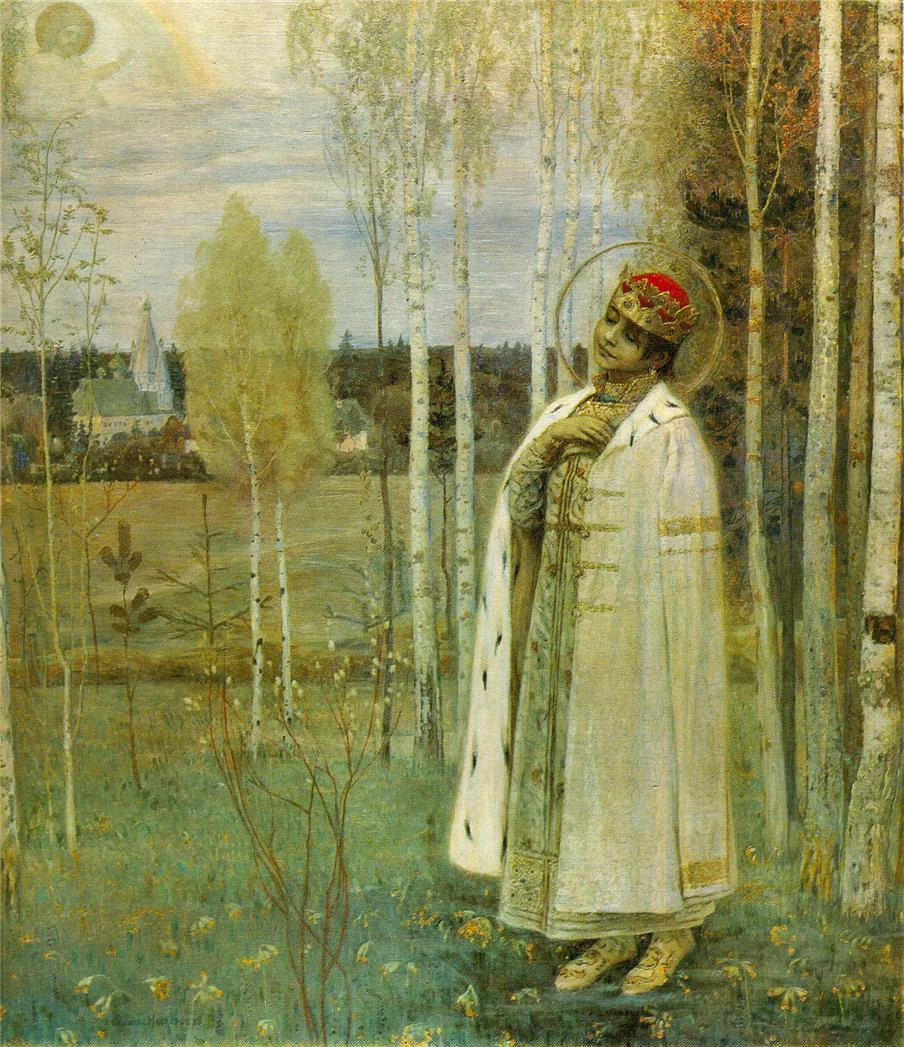 Царевич Дмитрий на картине Нестерова, символ династического кризиса и угличского дела.