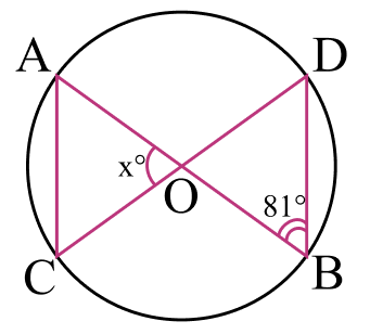 Центральные и вписанные углы. Пример 3