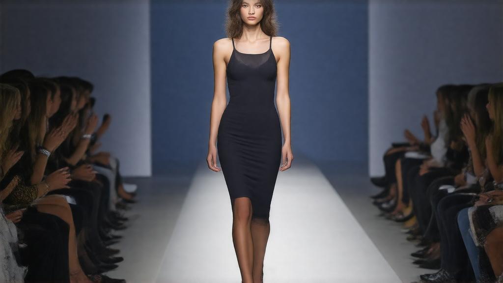 Модель демонстрирует outfit на модном показе haute couture.