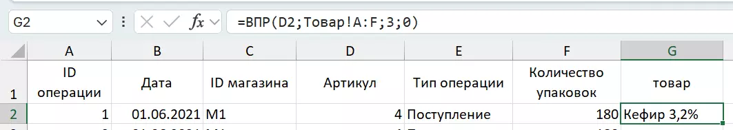 Формула ВПР