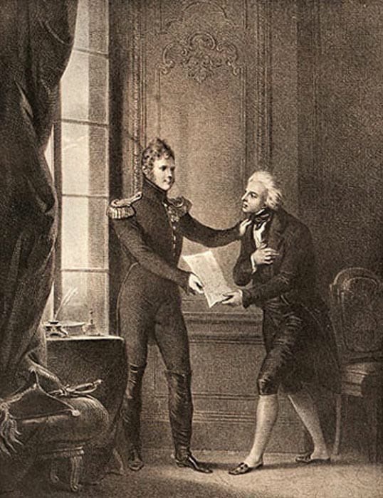 «Граф С. П. Румянцев получает от императора Александра указ об освобождении крестьян».