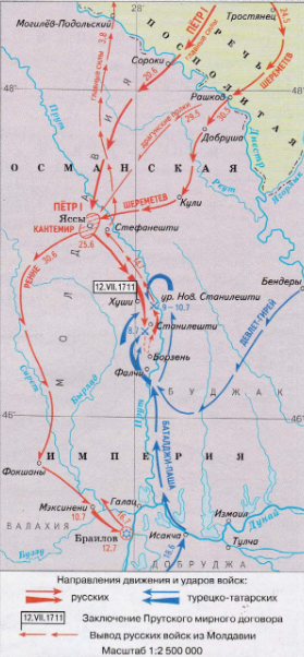 Карта. Прутский поход 1711 г.