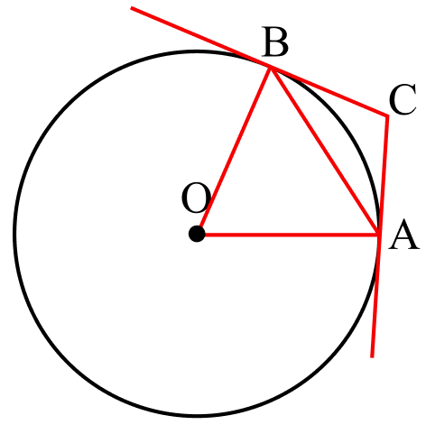 Касательная, хорда и секущая. Пример 4