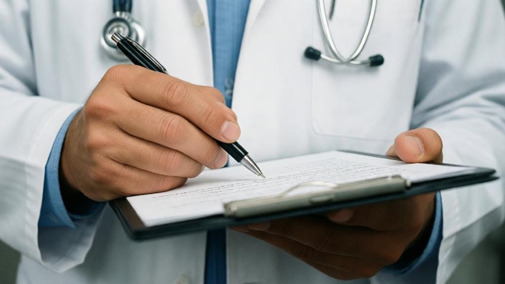 Врач проводит medical check-up пациента во время осмотра.