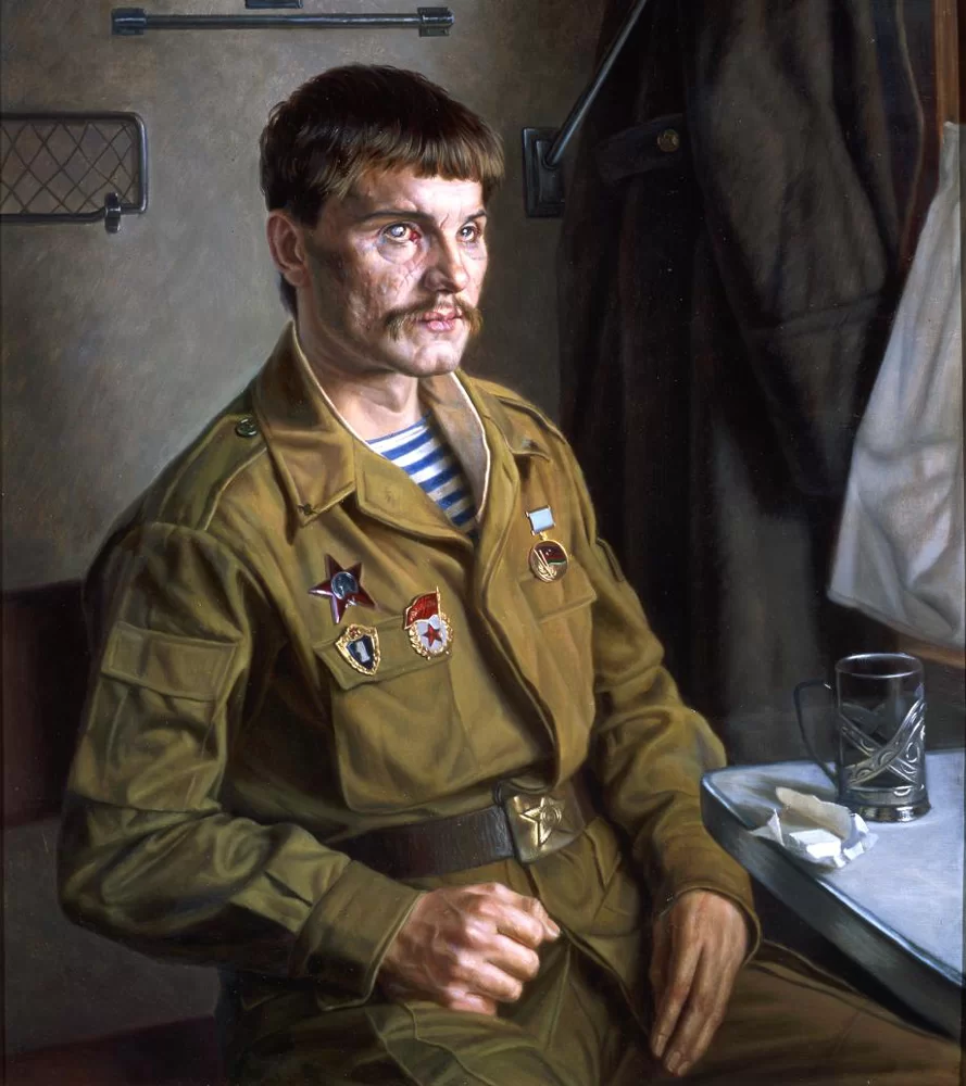 Картина. Воин-интернационалист Василий Федоркин. 1989 г. Шилов А. М. Источник: https://shilov.museum-online.moscow/entity/OBJECT/3243