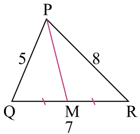 Решение примера с медианой треугольника