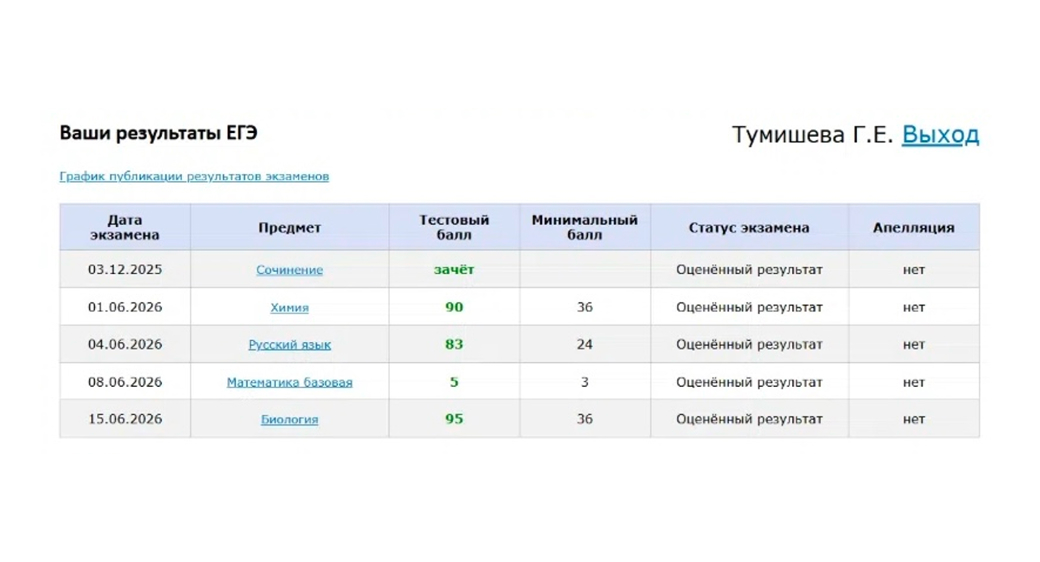 Результат выпускника №40