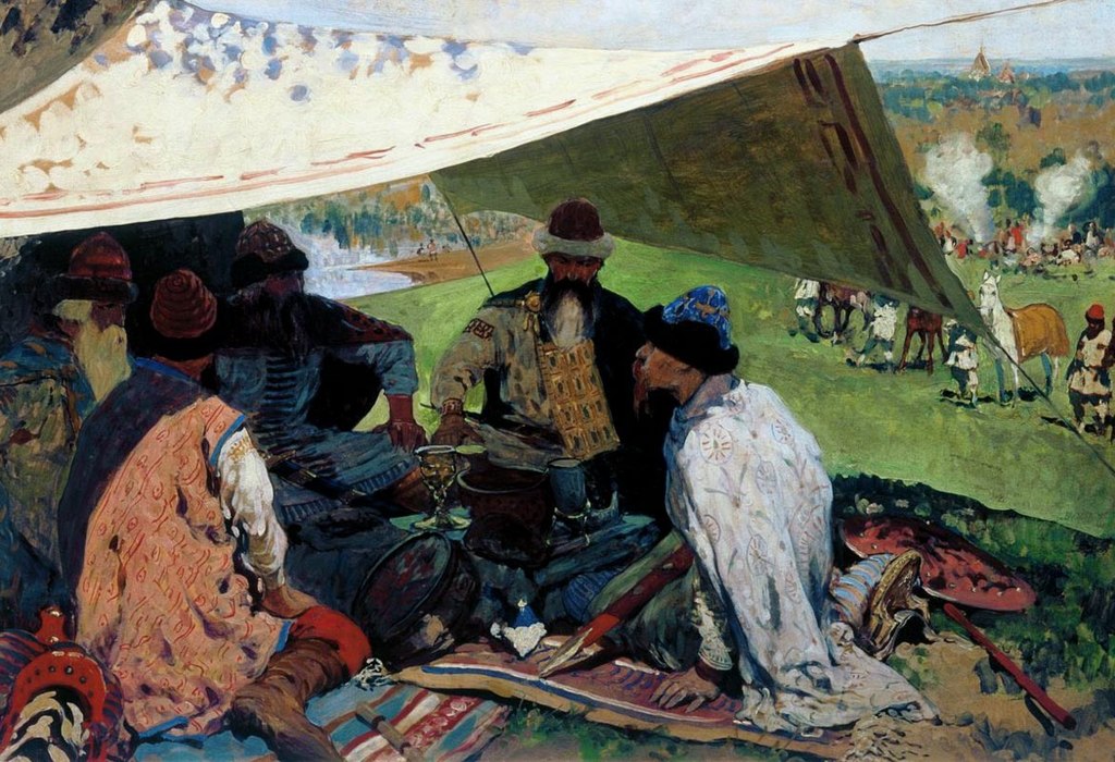 Русские князья заключают мир в Уветичах. С. В. Иванов.