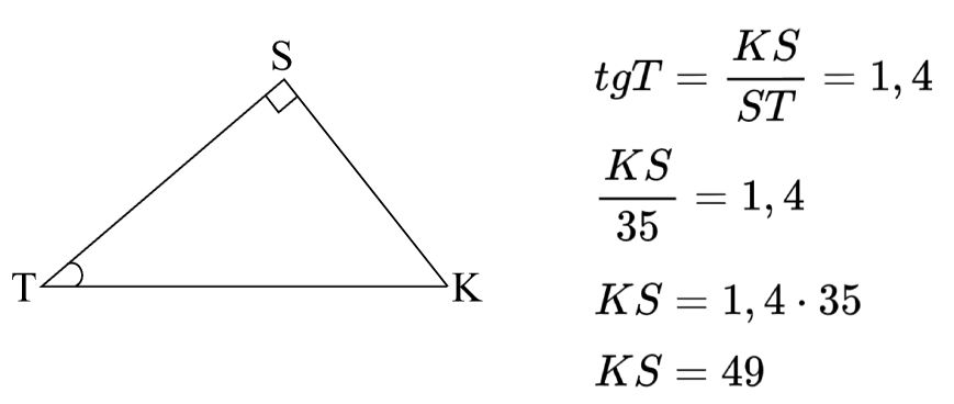 Тригонометрия в треугольнике. Пример 1