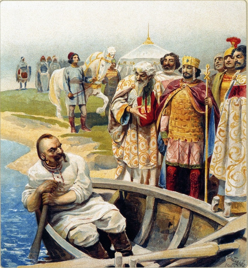«Встреча Святослава с Иоанном Цимисхием». К. В. Лебедев.