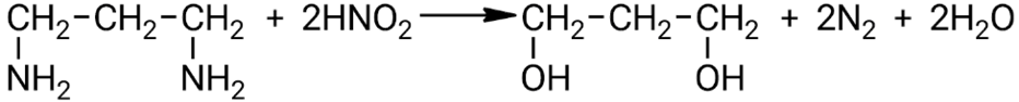 Взаимодействие 1,3-диаминопропана с избытком азотистой кислоты