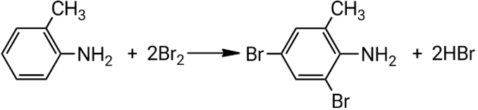 Взаимодействие 2-метиланилина с бромной водой