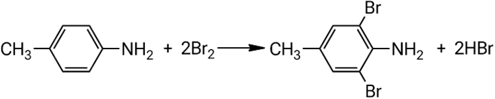 Взаимодействие 4-метиланилина с бромной водой