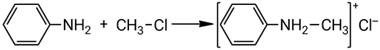 Взаимодействие анилина с хлорметаном
