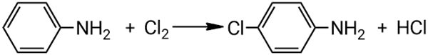 Взаимодействие анилина с хлором (2)