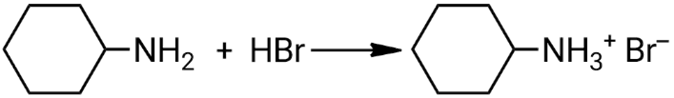 Взаимодействие циклогексиламина с бромоводородной кислотой