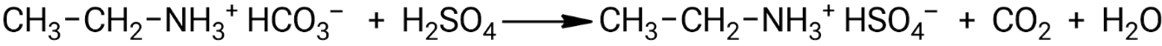 Взаимодействие гидрокарбоната этиламмония с избытком серной кислоты