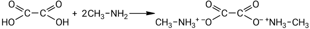 Взаимодействие избытка метиламина с щавелевой кислотой