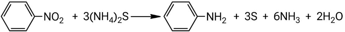 Взаимодействие нитробензола с сульфидом аммония