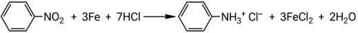 Взаимодействие нитробензола с железом в присутствии соляной кислоты
