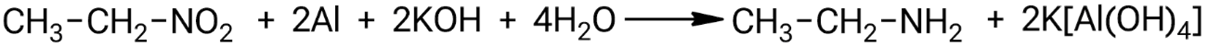 Взаимодействие нитроэтана с алюминием в присутствии гидроксида калия