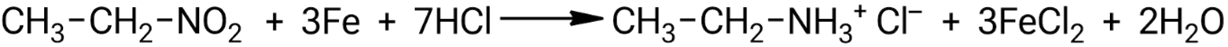 Взаимодействие нитроэтана с железом в присутствии соляной кислоты