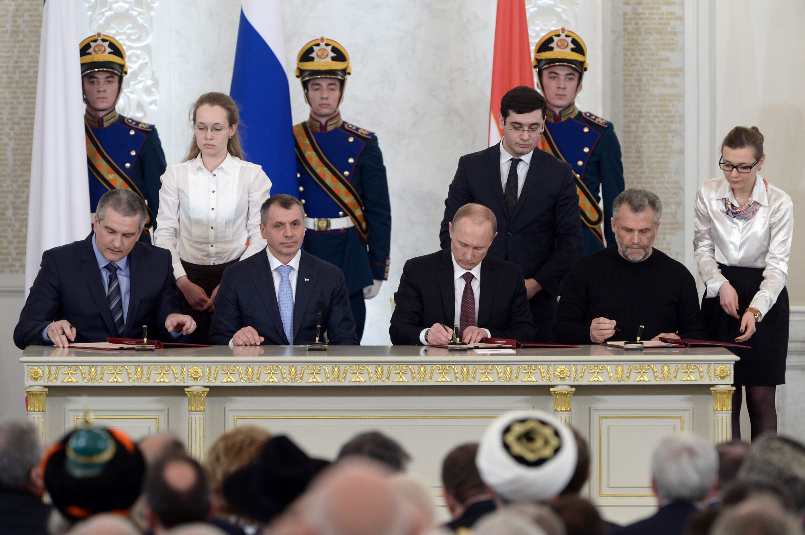 Путин с Владимиром Константиновым, Сергеем Аксеновым и Алексеем Чалым